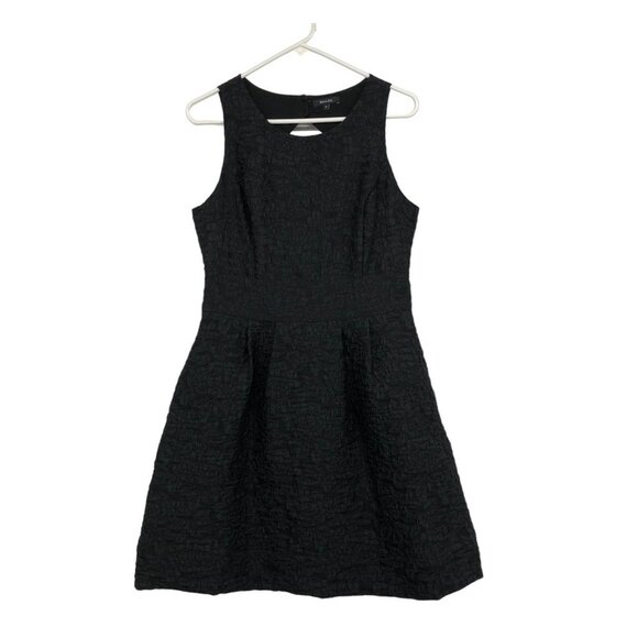 RW&Co Black Jacquard textured sleeveless fit and flare open back dress size 8 - Picture 1 of 15